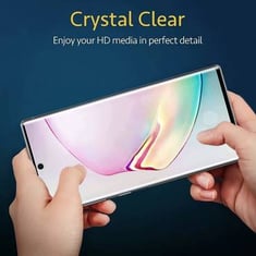 GALAXY NOTE 10 واقي الشاشة 【2+2 حزمة】 مع واقي عدسة الكاميرا [زجاج ثلاثي الأبعاد] بصمات الأصابع متوافقة تسهيل التثبيت 9H واقي شاشة زجاجي من Samsung Galaxy Note 10