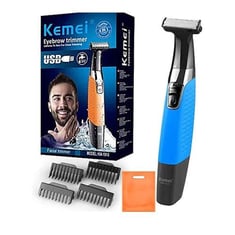 KEMEI Foil Shaver Barber for Men,Electric Razor Rechargeable with Beard  Trimmer,Cordless Lithium Titanium Foil Shavers with Travel Case, 2026green