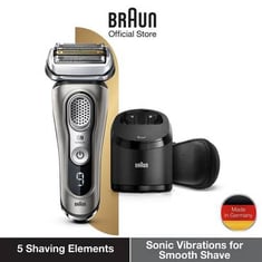 Braun Series 9 9385CC Electric Shaver for Men Restable Wet &amp; Dry Electric Sharazor مع محطة Trimmer Clean &amp; Charge
