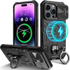 Mione Armor Waterproof Drop Resistant Magnetic Case Slide Camera Case with Ring Holder