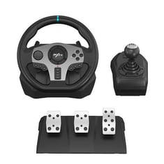 PXN V10 Force Feedback Steering Wheel Detachable Racing Wheel 270/900  Degree Race Steering Wheel with 3-Pedals and Shifter Bundle for PC, Xbox  One