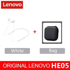 سماعات الأذن Lenovo Bluetooth HE05 لسماعات الأذن اللاسلكية سماعات سماعة سماعات رياضة مقاومة للماء مع إلغاء ضوضاء الميكروفون