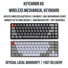 لوحة المفاتيح الميكانيكية اللاسلكية Keychron K6
