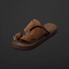 حذاء شرقي جلد طبيعي بني سوادنس MS482