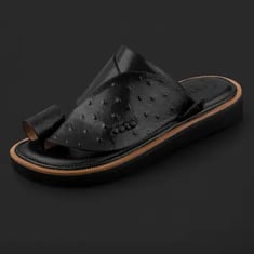 حذاء شرقي جلد طبيعي أسود فخم SK1101