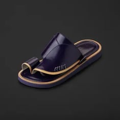 حذاء شرقي كلاسيكي جلد طبيعي بنفسجي سوادنس MS434