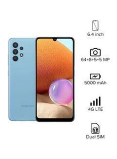  جالاكسي A13 ثنائي الشريحة بذاكرة رام 4 جيجابايت وذاكرة داخلية 64 جيجابايت ويدعم تقنية 4G بلون أزرق فاتح 