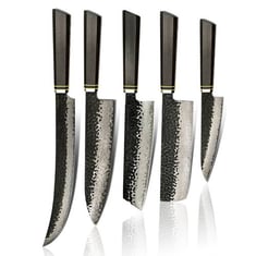 مجموعة مكونة من 5 سكاكين من 67 طبقة دمشقية