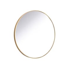 مرآة بشكل دائري 80×80 ألمنيوم لون ذهبي