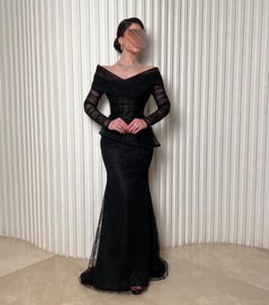 فستان سهرة اسود  ملكي