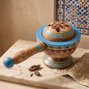 مبخرة خشبية بمقبض طويل (مثالية لتبخير الشعر)