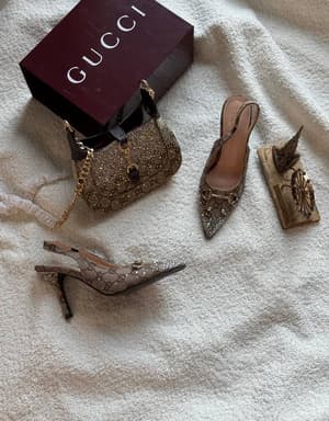 حذاء نسائي كعب عالي ماركة قوتشي - g03