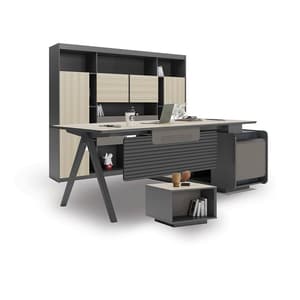 طقم مكتب مقاس 220سم مع دولاب 4 درفة مع طاولة شاهي 60*60