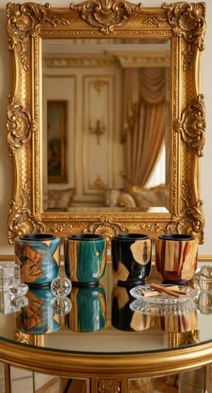 OLIVE WOOD AND EPOXY CIRCULAR AND SQUARE BURNERS - SMALL