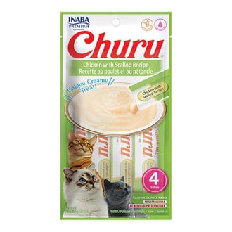 تشورو مكافآت كريمية بالدجاج والمحار للقطط 14g x 4