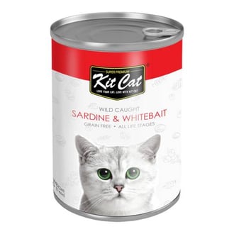 كت كات طعام رطب معلبات للقطط بالسردين وصغار السمك 400g