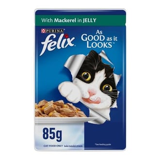 بيورينا فيليكس طعام رطب بالماكريل بالجيلي للقطط 85g