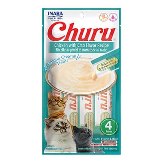 تشورو مكافآت كريمية بالدجاج والسلطعون للقطط 14g x 4