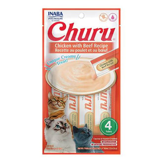 تشورو مكافآت كريمية باللحم البقري والدجاج للقطط 14g x 4
