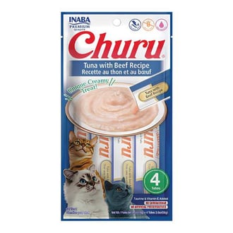تشورو مكافآت كريمية باللحم البقري والتونا للقطط 14g x 4