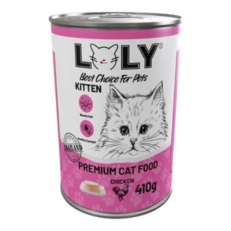 لولي كات طعام رطب معلبات بالدجاج للقطط الصغيرة 410g