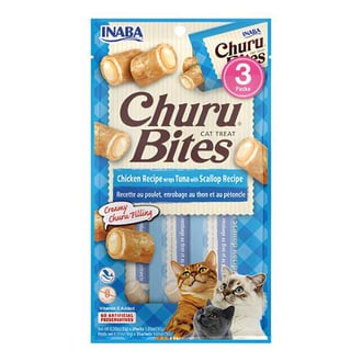 تشورو بايتس مكافآت بالتونا والمحار للقطط 10g x 3