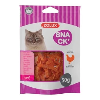 زولكس سناك مكافات شرائح الدجاج للقطط 50g