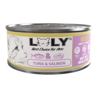 لولي كات طعام رطب معلبات بالتونة والسالمون للقطط 85g