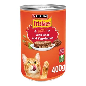 بورينا فريسكيس معلبات باللحم البقري والكبد والخضروات للقطط 400g
