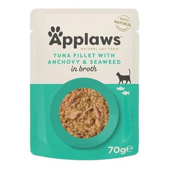 ابلاوز اظرف طعام رطب للقطط بالتونة وسمك الانشوفة في المرق 70g