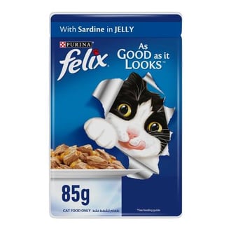 بيورينا فيليكس طعام رطب بالسردين بالجيلي للقطط 85g