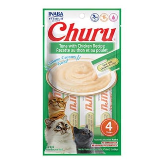 تشورو مكافآت كريمية بالدجاج والتونا للقطط 14g x 4