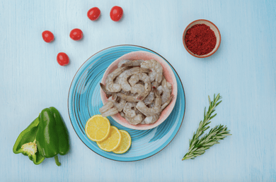 ٣ كيلو روبيان البحر الأحمر مقشر مع الذيل - وسط ( جاهز للطبخ )