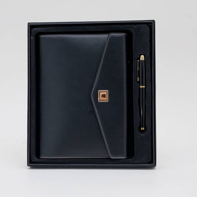 Leather Folder with Notebook & Pen