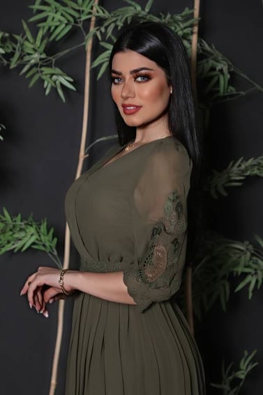 فستان ناعم طويل شيفون اكمام ميد
