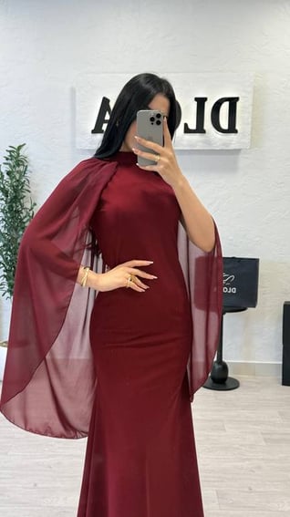 فستان كريب استرتش عودي