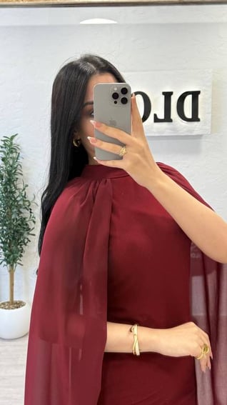 فستان كريب استرتش عودي