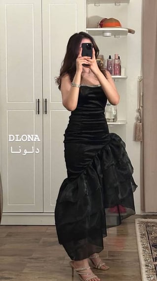 فستان مخمل مع اورجنزا
