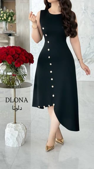 فستان اسود ازارير