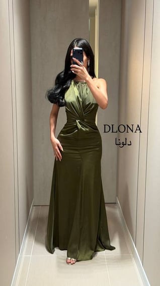 فستان تفته كريب زيتي