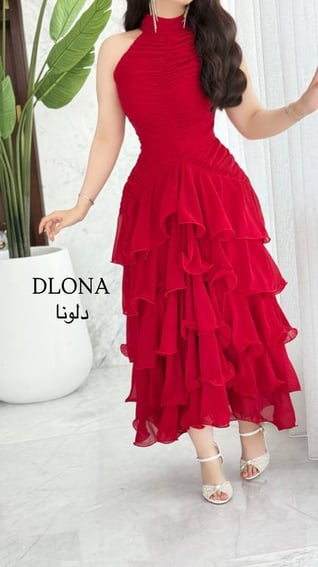فستان بحور احمر