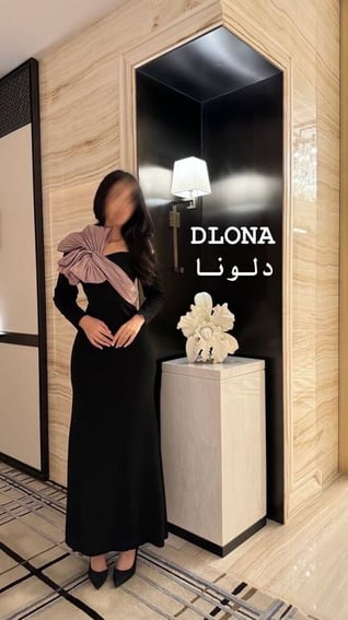 فستان حور كريب استرتش