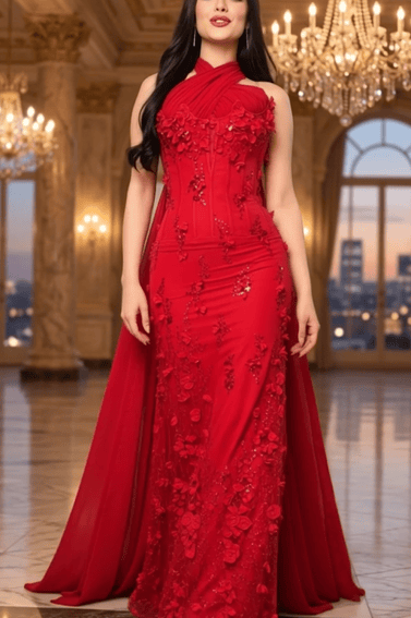 فستان سهره مورد احمر 