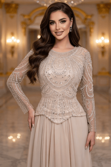 فستان سهره مرصع بالكريستال 