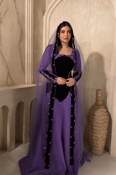 فستان سهره مع بشت تل 