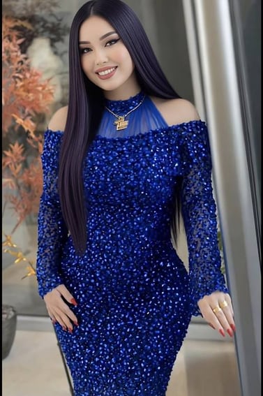 فستان سهره خرز نيلي 