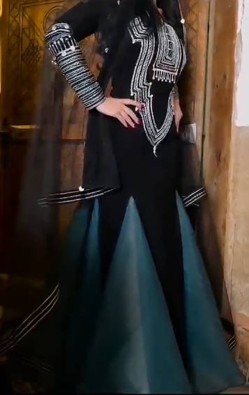 جلابيه عسيري مع طرحه كحلي 