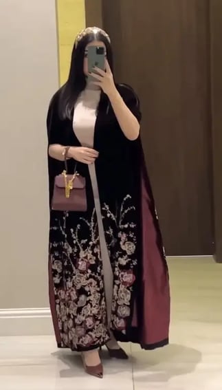 جلابيه قطعتين مخمل 