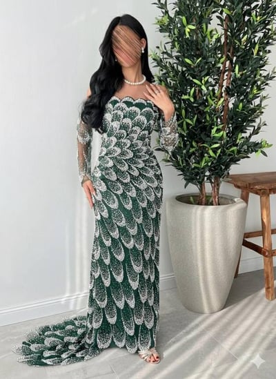 فستان سهره خرز 3 الوان 
