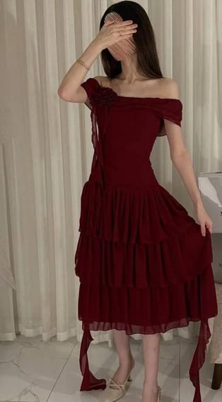 فستان ناعم ميد 3 الوان 